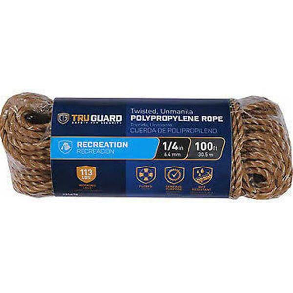 Mibro 0.25 in. x 100 ft. Tru Guard Poly Rope, Tan 231478